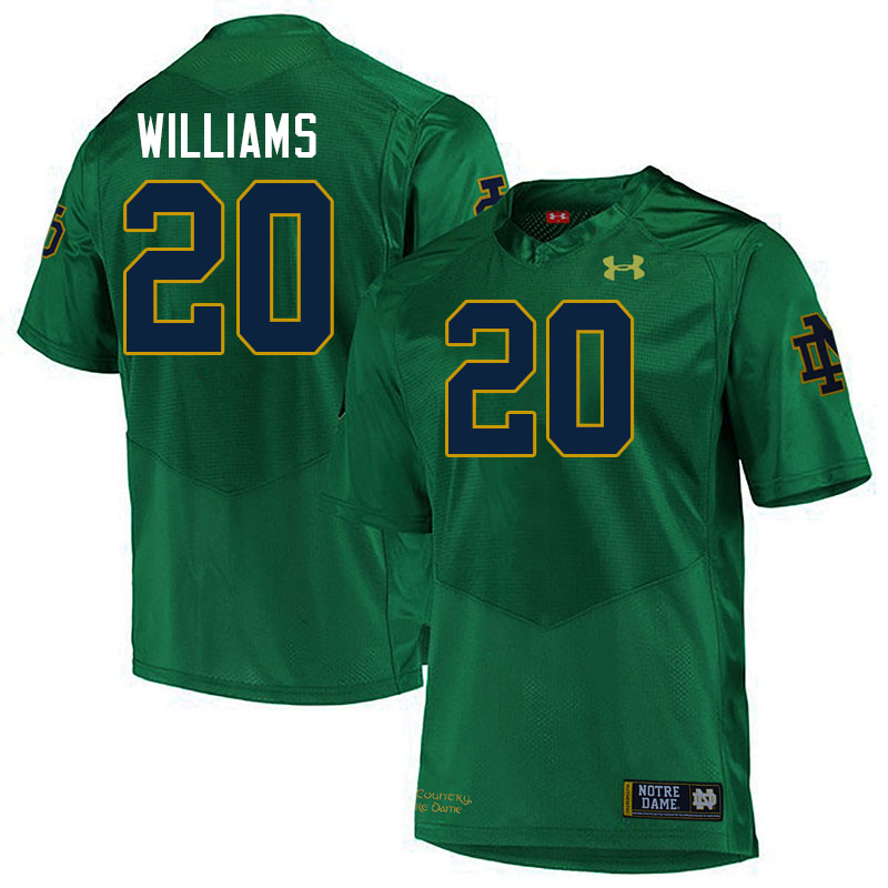 Men #20 Aneyas Williams Notre Dame Fighting Irish College Football Jerseys Stitched-Green